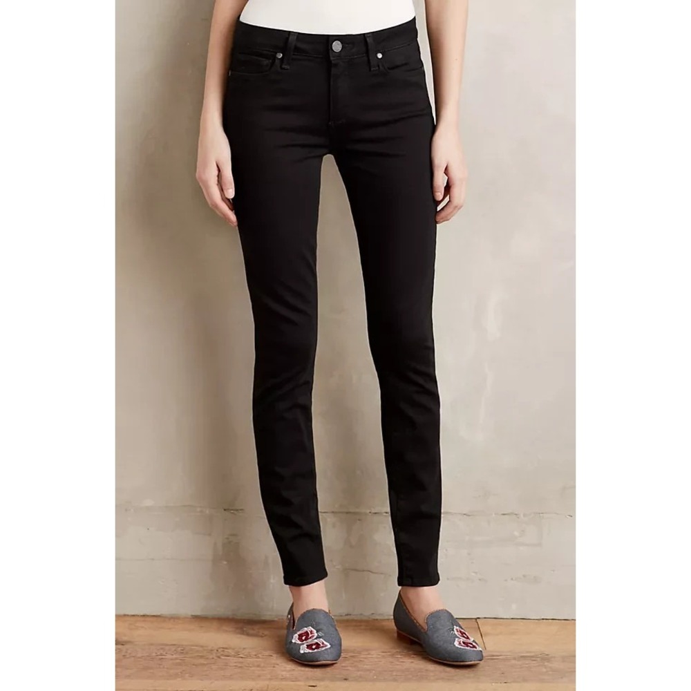 PAIGE Womens Jeans Black Size 29 Verdugo Ultra Skinny Bikercore Monochrome Denim